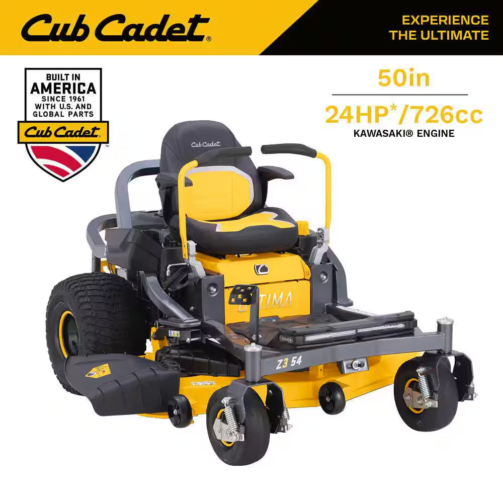 Ultima Z3 50In. Fabricated Deck 24HP V-Twin Kawasaki FR Series Engine Gas Zero Turn Lawn Mower W/Front Wheel Suspension